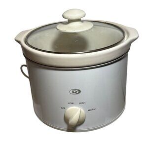Slow Cooker 2 Qt White Glass Lid 3 Temp Settings Model MD-YHJ20B Durabrand